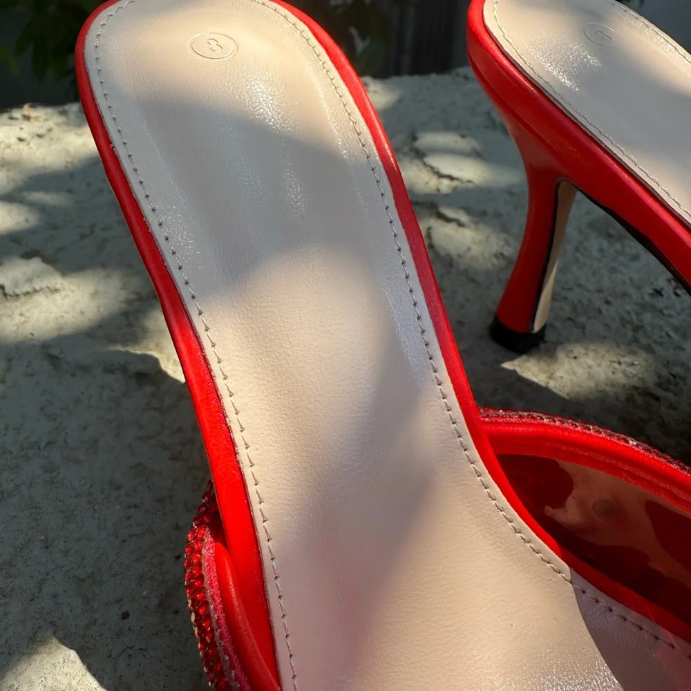 NWOT Red Crystal Bow Heels 👠 - Picture 3 of 7